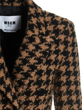 Houndstooth double breast blazer